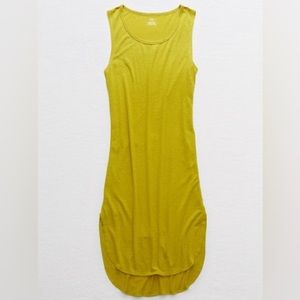 Aerie Like New Scoop Casual Lime Linen Blend Coverup Dress XXL